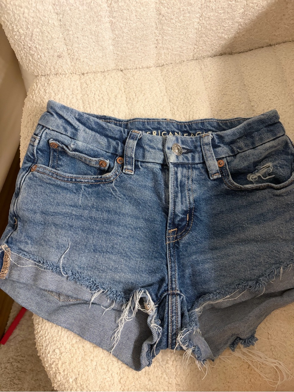 American Eagle Outfitters Distressed Light Blue Denim Women's Shorts
